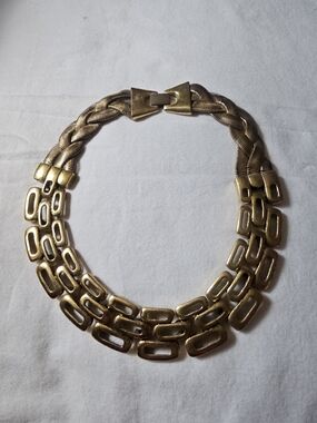 Bold Gold-Tone Multi-Strand Link Necklace